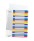 Kunststoffregister WOW 1245-00-00, 1 bis 20, A4, farbige Taben, 20-teilig