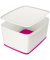 Aufbewahrungsbox MyBox 5216-10-23, 18 Liter mit Deckel, für A4, außen 385x318x198mm, Kunststoff weiß/pink