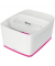 Aufbewahrungsbox MyBox 5216-10-23, 18 Liter mit Deckel, für A4, außen 385x318x198mm, Kunststoff weiß/pink