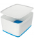 Aufbewahrungsbox MyBox 5216-10-36, 18 Liter mit Deckel, für A4, außen 385x318x198mm, Kunststoff weiß/blau