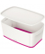 Aufbewahrungsbox MyBox 5229-10-23, 5 Liter mit Deckel, für A5, außen 318x191x128mm, Kunststoff weiß/pink