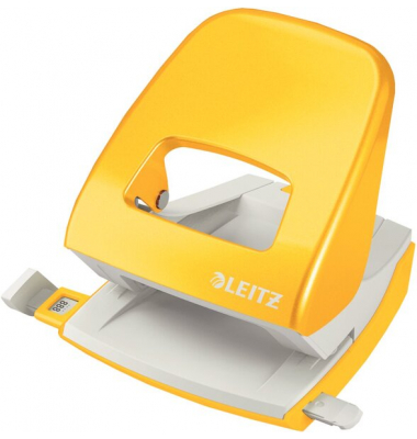 Locher WOW gelb, Stanzleistung 30 Blatt 2,5 mm, Anschlagschiene A4