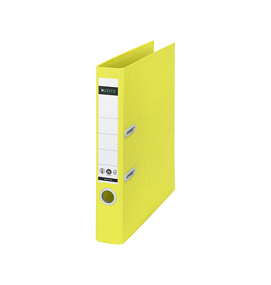 Ordner Recycle 1019-00-15, A4 50mm schmal Karton vollfarbig gelb