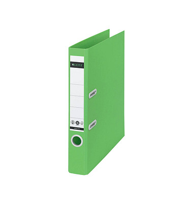 Ordner Recycle 1019-00-55, A4 50mm schmal Karton vollfarbig grün