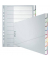 Kunststoffregister 1270-00-00 blanko A4 schräg 0,12mm farbige Fenstertabe zum wechseln 10-teilig