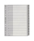 Kunststoffregister 1282-00-00, 1 bis 12, A4+, 120&micro;m, graue Taben, 12-teilig
