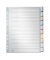Kunststoffregister 4370-00-00, 10-teilig blanko, A4+, 120µm, farbige Fenstertaben, 10-teilig