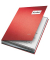 Unterschriftenmappe Unterschritsmappe 5700 5700-00-25, A4 20 F&auml;cher Hartpappe, Kunststoff rot + grau