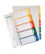 Kunststoffregister 1291 12910000, 1 bis 5, A4+, 300µm, farbige Taben, 5-teilig