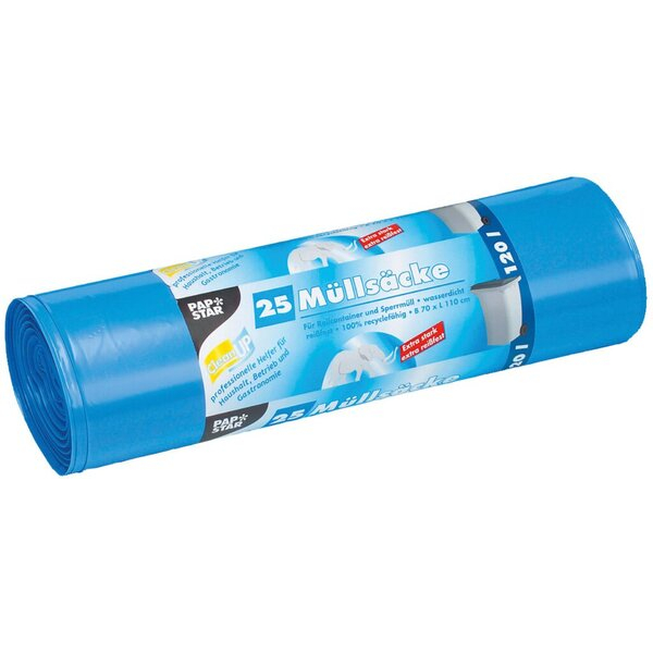 4002911121320 - Müllbeutel LDPE 120l 110x70cm blau 4002911121320 PAPSTAR 12132