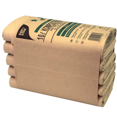 Kompostbeutel aus Papier, 10l, 35x21x15cm, braun