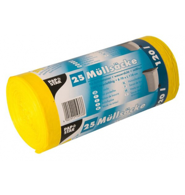 Müllbeutel, HDPE, 120l, 110x70cm, gelb