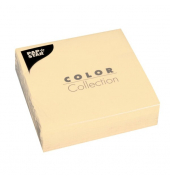 Servietten 33x33cm 14 Falz 3lag. creme unifarbig