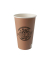 Trinkbecher Pappe Pure Joy 0,4l, braun, Ø 8 - 9,2 cm