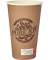 Trinkbecher Pappe Pure Joy 0,4l, braun, Ø 8 - 9,2 cm