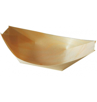 Schale pure Schiffchen 11x6,5 cm Holz für Fingerfood