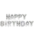 Folienlufballons, "Happy Birthday", silber, mit selbstschließendem Ventil