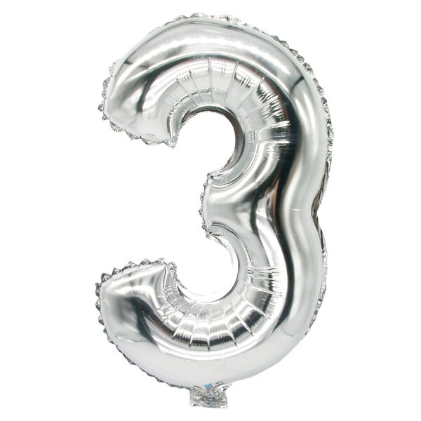 4002911868331 - Folienlufballon 35 x 20cm 3 silber mit selbstschließendem Ventil 4002911868331 PAPSTAR 86833