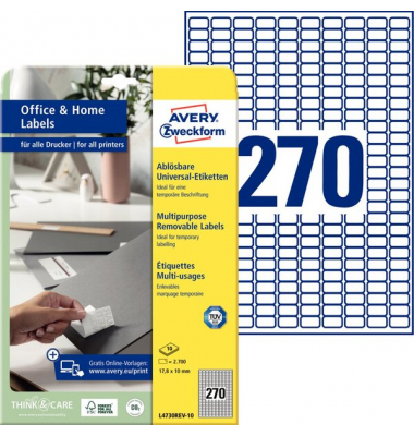 Etiketten L4730REV-10, wei&szlig;, 17,8x10mm