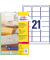 L7560-25 Adress Etiketten 63,5 x 38,1 mm transparent Folie
