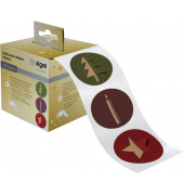 Weihnachts-Sticker auf Rolle, braun Cut-out style, in Spenderbox