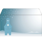 Weihnachts-Umschlag Polar Bear gummiert Weißpapier, 90 g, DIN lang