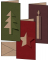 Weihnachts-Karten-Set inkl Umschläge Cut-out style, brauner Kraftkarton,