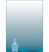 blau-Weihnachtsbriefpapier Polar bear with candle DP259 A4 90g Feinpapier 