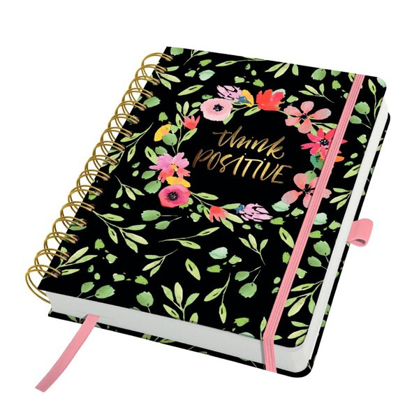 12 Stück Sigel Buchkalender JP200, Jolie Flower Love, Flower Love schwarz/pink, 1 Tag / 2 Seiten, 16,8x21,5cm (A5), Jahresunabhängig 4004360796