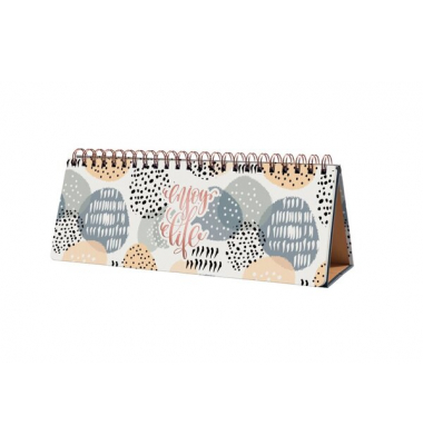 Schreibtischquerkalender JP101, Jolie Apricot Inspiration, 1 Woche / 2 Seiten, 30x11,4cm (BxH) (A4 quer), Jahresunabh&auml;ngig
