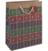 Geschenktasche GT043 Cut-out style, Weihnachten, Large: Cut-out-style, Baum/Kerze/Stern, Baum/Kerze/Stern, 260mm x 330mm