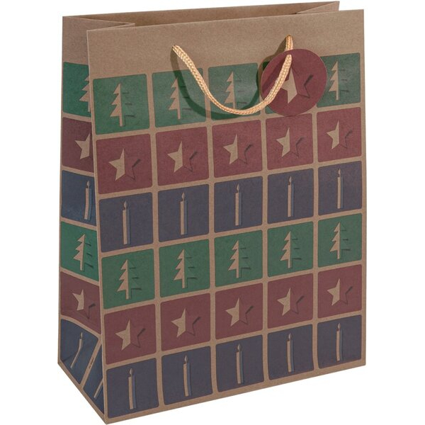 45 Stück Sigel Geschenktasche GT043 Cut-out style, Weihnachten, Large: Cut-out-style, Baum/Kerze/Stern, Baum/Kerze/Stern, 260mm x 330mm 4004360