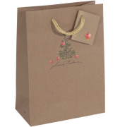 Geschenktasche GT041 Christmas with Apples, Weihnachten, Small: Christmas with apples, Kunststoffkordel mit Geschenkanhänger, Ch