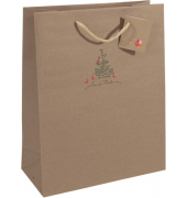Geschenktasche GT040 Christmas with Apples, Weihnachten, mit Tragekordel / Geschenkanh&auml;nger, "Christmas with apples", 26cm x 33