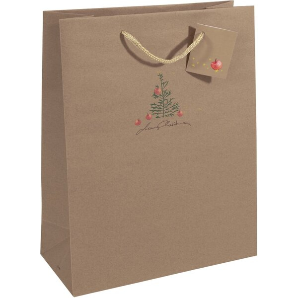 4004360799723 - Geschenktasche GT040 Christmas with Apples Weihnachten Large Christmas with applesKunststoffkordel mit Geschenkanhänger Chr 5 Stück