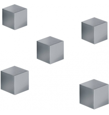 SuperDym-Magnet C5 Strong silbergrau, poliertes Aluminium, 11 x 11 x 11 mm