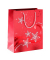 Geschenktasche GT108 Wave, Weihnachten, Small, Wave mit Rot- Weißprägung,farbig abgestimmte Tragekordel , Sterne, 17,5cm x 23cm