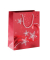 Geschenktasche GT108 Wave, Weihnachten, Small, Wave mit Rot- Weißprägung,farbig abgestimmte Tragekordel , Sterne, 17,5cm x 23cm