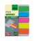 Haftmarker HN610, Haftmarker transparent mit Clip, 52x82mm, 5-farbig sortiert, ohne, rechteckig
