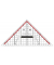 Geometriedreieck M+R 23230100, Hypotenuse 220mm, mit Griff, transparent