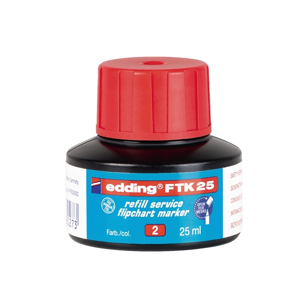 4004764780273 - Nachfülltinte Marker FTK25 FTK25 Flasche rot 25ml FTK25 Flasche rot 25ml - Edding