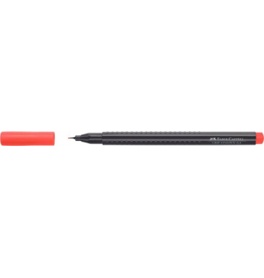 Fineliner 1516 Grip, 151621, schwarz (Schreibfarbe: geraniumrot hell), 0,4mm