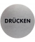 Piktogramm "Drücken" rund metallic silber Ø 65mm