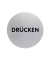 Piktogramm "Drücken" rund metallic silber Ø 65mm