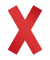 Etikett, selbstklebend, ablösbar, Kreuz/X, 135 x 193 mm, rot