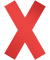 Etikett, selbstklebend, ablösbar, Kreuz/X, 135 x 193 mm, rot