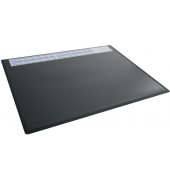Schreibunterlage 650 x 500 mm, schwarz PP, mit transparenter Folienauflage