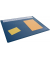 Schreibunterlage 650 x 500 mm, dunkel- blau, PP, mit transparenter Folienauf-