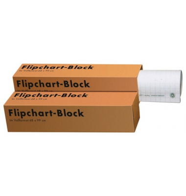 Flipchartblock 68 x 99 cm, kariert, recycling, 80g/qm