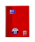Collegeblock 100050361 Schule, Lineatur 28 / kariert mit Rand innen/außen, A4+, 90g, rot, 80 Blatt